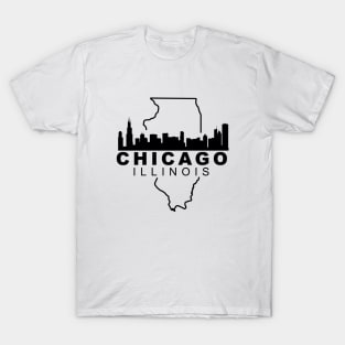 Chicago Illinois City Skyline Bold T-Shirt